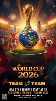 Black Futuristic World Cup Match Instagram Story template
