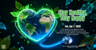 Black Futuristic World Health Day Facebook Event Cover template