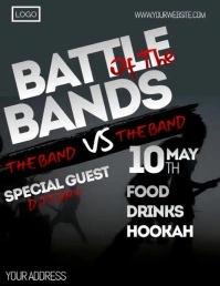 Black Futuristico Battle Of The Bands Volantino (us Letter) template