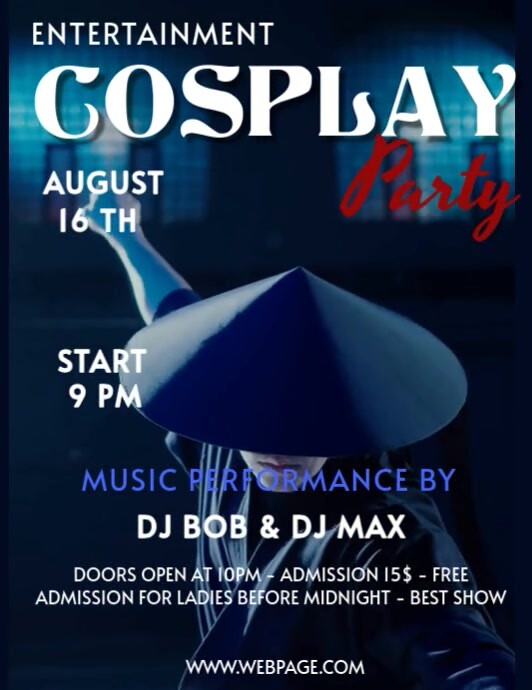 Black Futuristico  Cosplay Party Volantino (us Letter) Pamflet (VSA Brief) template