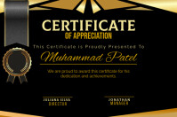 Black Futuristik Certificate Poster template