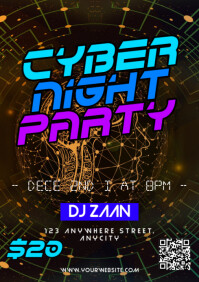 Cyber Party Cyber Party Night Template | PosterMyWall