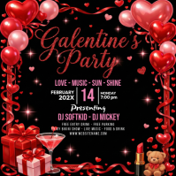 Black Galentine's Party Instagram Post template