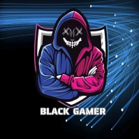 Black Gamer Logo Design template