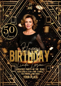 Preto Birthday Celebration A2 Template