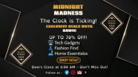 Black Geometric Black Friday Midnight Madness Digital Display (16:9) template