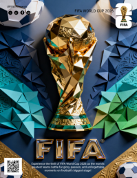 Black Geometric FIFA World Cup 2026 Flyer Volantino (US Letter) template