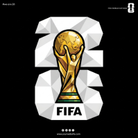 Black Geometric FIFA World Cup 2026 Square template