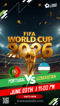 Black Geometric FIFA World Cup Match Instagram Story Instagram-verhaal template