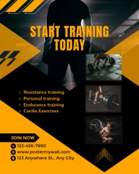 Black Geometric Fitness Gym Instagram Portrait template