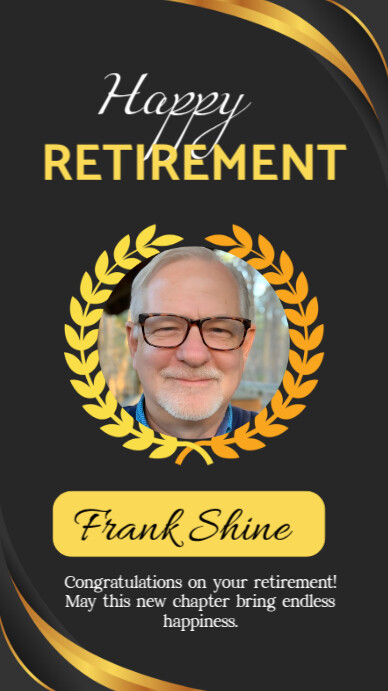 Black Geometric Free Download Retirement Celebration Flyer For Coworkers And Friends Instagram Story template