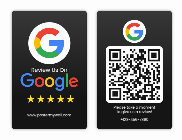 Modèle Black Geometric Google Review Flyer (us Letter) | PosterMyWall