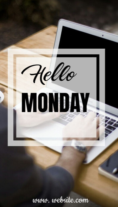 Copy of Black Geometric Hello Monday Business Card | PosterMyWall