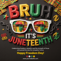 Hitam Juneteenth Celebration Message Instagram Template