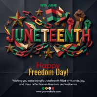 Black Geometric Juneteenth Celebration Instagram Post template