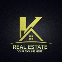 Black Geometric Letter K Initials Real Estate Logo Template  Logo