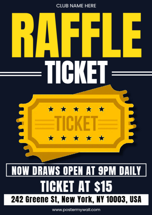 Black Geometric Raffle Ticket Contest A4 Template | PosterMyWall