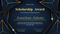 Black Geometric Scholarship Certificate Business Card 名片 template