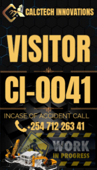 Black Geometric Site Visitor Nme Tag Business Card Kartu Bisnis template
