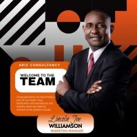 Black Geometric Welcome To The Team Video Flyer – Corporate Greeting & Onboarding Card Template Inst Instagram Post