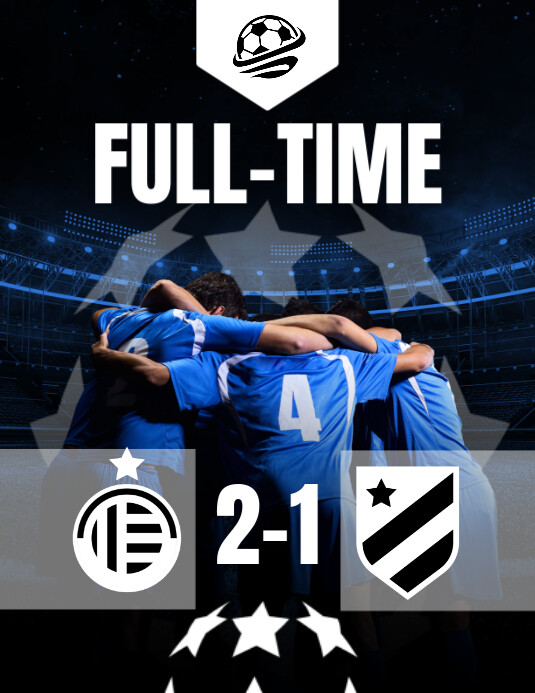 Full Time Match Graphics Plantilla de Black Geometris Full Time Match Soccer Pamflet (letter As ...