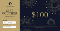 Black Gift Voucher Facebook Shared Image template