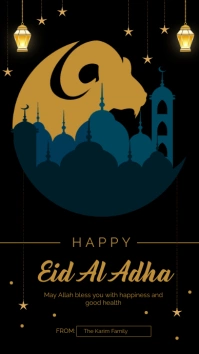 Black goat mosque moon Eid ul Adha Instagram template