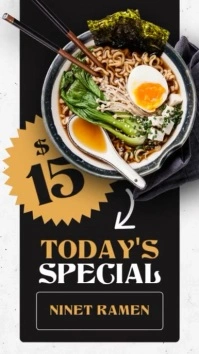 black gold and white modern minimal restaurant marketing advertisement | instagram story template