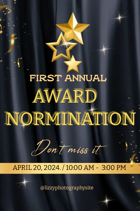 Black Gold Award Nomination Ceremony Flyer Template | PosterMyWall