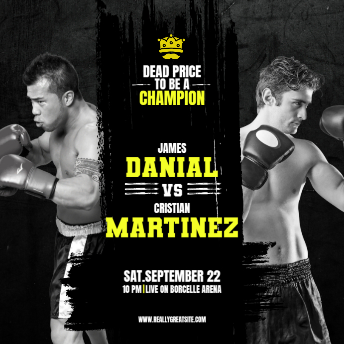 Black Gold Bold Boxing Match Instagram Post Template | PosterMyWall