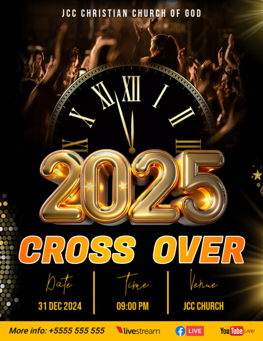 Black Gold Cross Over Poster Flyer (us Letter) template