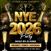 Black Gold Maximalist New Year Countdown Instagram Post template