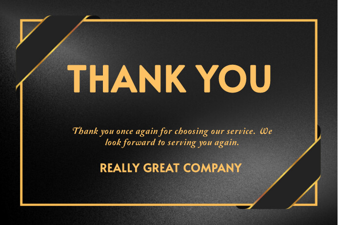 Black Gold Simple Luxury Thank You Card Template | PosterMyWall