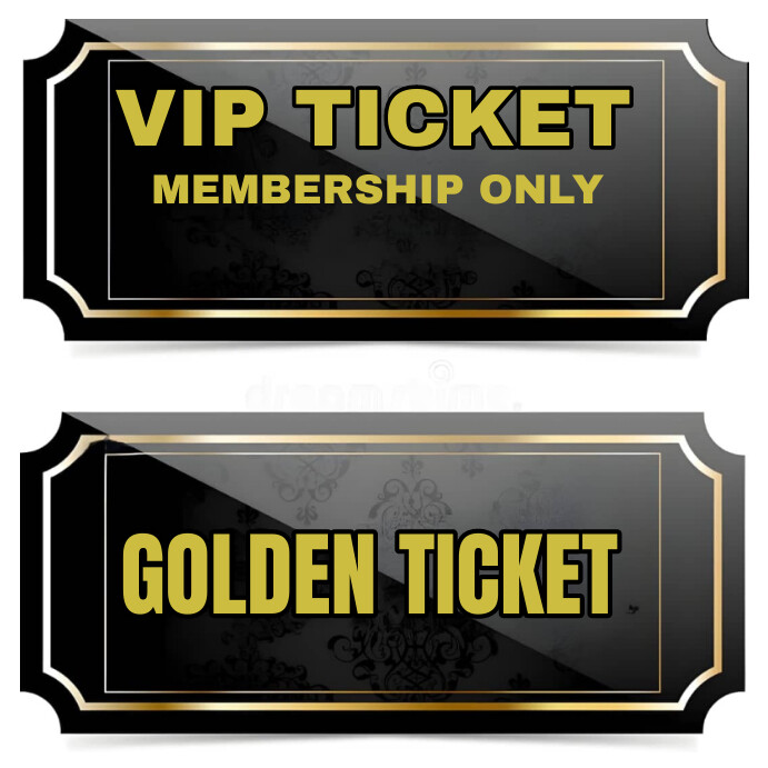 Vip Gold Post Black Golden Vip Ticket Instagram Post Template | PosterMyWall