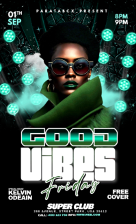 Black Good Vibe Friday Club Event US Legal template