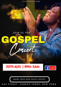 Black Gospel Concert A4 template
