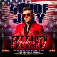 Black Gradient 4th Of July Pre Party Flyer Instagram Post template