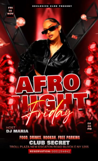 Black Gradient Afro Night Club Party Us Legal template