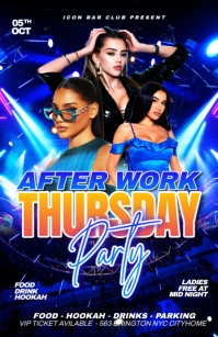 Black Gradient After Work Thursday Party Editable Flyer For Your Event Half Page Wide template