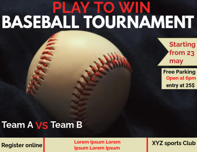 Black Gradient Baseball Tournament  Flyer (us Letter) template