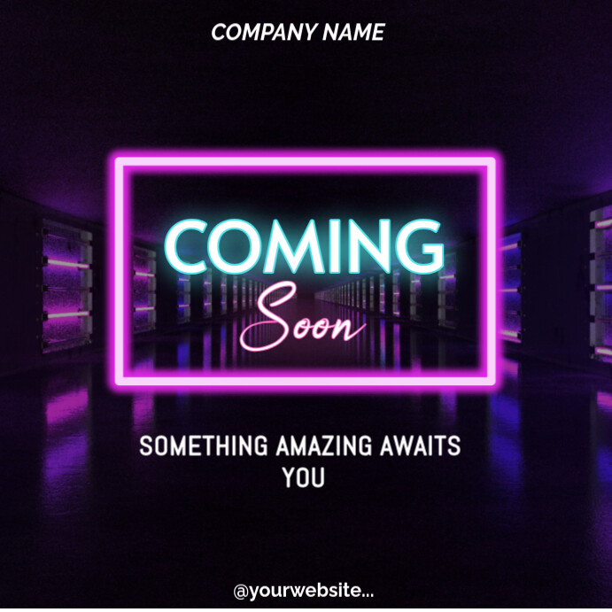 Black Gradient Black And Pink Neon Coming Soon Instagram Post Instagram Post template
