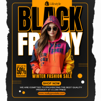 Black Gradient Black Friday Sale Event Flyer Instagram Post Iphosti le-Instagram template