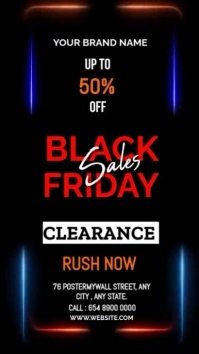 Black Gradient Black Friday Sales  Instagram Story Instagram-Story template