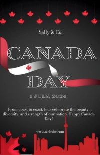 Black Gradient Canada Day  Tabloid template