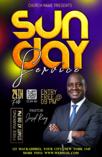 Black Church Event Wide Setengah Halaman Template