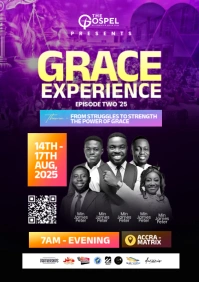 Black Gradient Church Flyer  A4 template