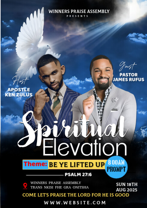 Black Gradient Church Program Poster A4 Template | PosterMyWall