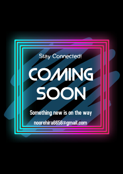 Coming Soon Note Black Gradient Coming Soon Notice A4 Template | PosterMyWall