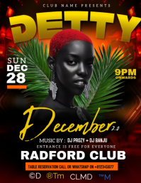 Black Gradient Detty December Party  Flyer (us Letter) Volante (Carta US) template
