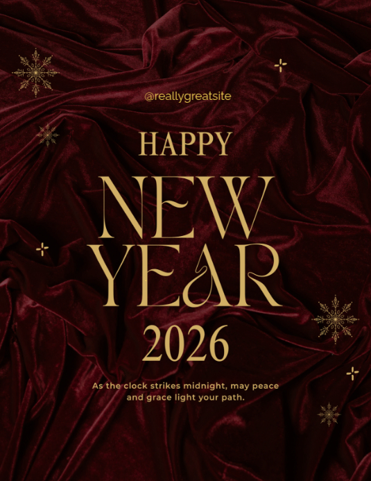 Black Gradient Elegant Happy New Year 2026 Greeting Card Design - Gold ...